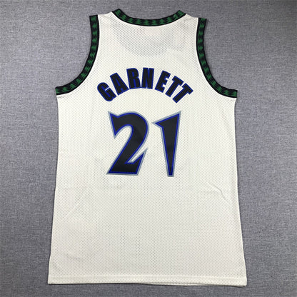 Kevin Garnett #21 Minnesota Timberwolves  Retro Throwback Embroidered Jersey