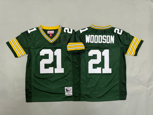 Youth Charles Woodson #21 Green Bay Packers Green Vintage Throwback Jersey