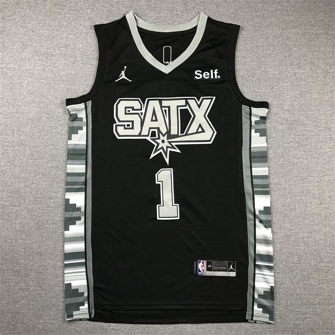 Victor Wembanyama #1  Black 2023 Statement Edition  Embroidered Jersey