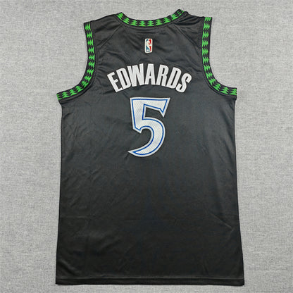 Anthony Edwards #5 Minnesota Timberwolves 2026 Black City Edition Swingman Embroidered Jersey