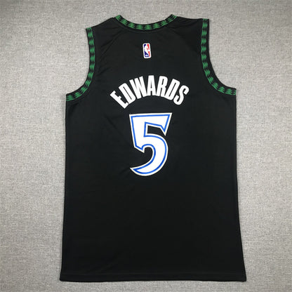 Anthony Edwards #5 Minnesota Timberwolves Black City Edition Swingman Embroidered Jersey