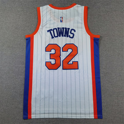 Karl-Anthony Towns#32 New York Knicks 2025 White City Edition Swingman Embroidered Jersey