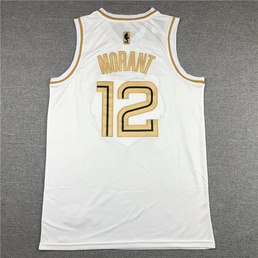 Ja Morant# 12 Platinum Edition  Embroidered Jersey