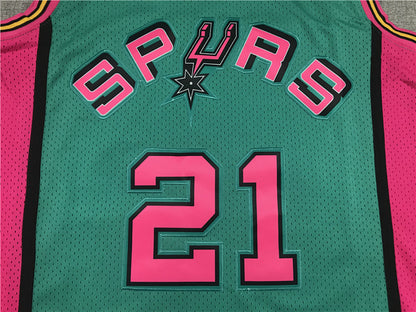 Tim Duncan #21 San Antonio Spurs 1998-99 Green Throwback Embroidered Jersey