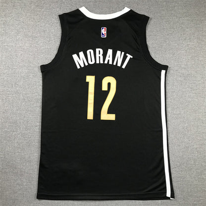 Ja Morant# 12 Memphis Grizzlies 2024 Black City Edition Swingman Embroidered Jersey