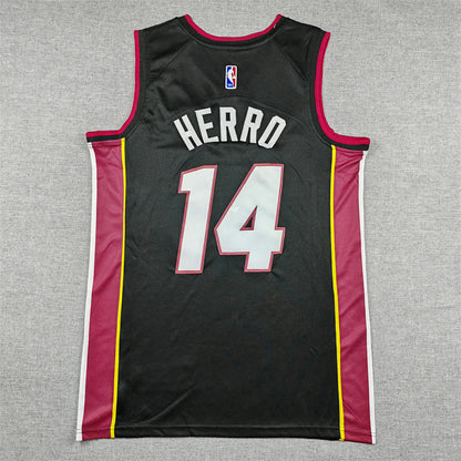Tyler Herro# 14 Miami Heat White Black City Edition Swingman Embroidered Jersey