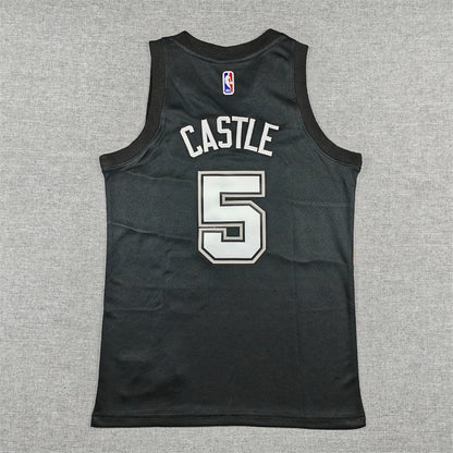 Youth Stephon Castle San Antonio Spurs #5 Black City Edition Swingman Embroidered Jersey