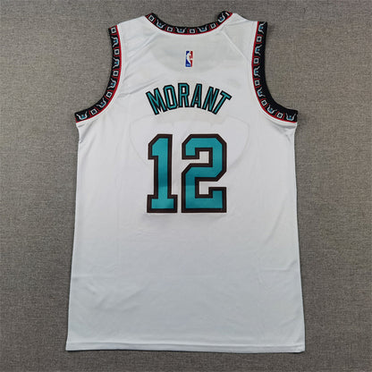Ja Morant# 12 Memphis Grizzlies White City Edition Swingman Embroidered Jersey