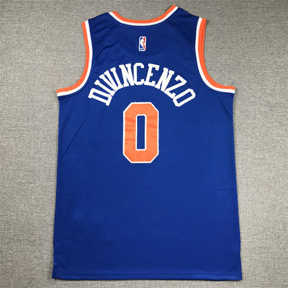 Donte DiVincenzo#0 New York Knicks Blue City Edition Swingman Embroidered Jersey