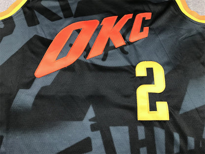 Shai Gilgeous-Alexander#2 Oklahoma City Thunder 2024 Black City Edition Swingman Embroidered Jersey