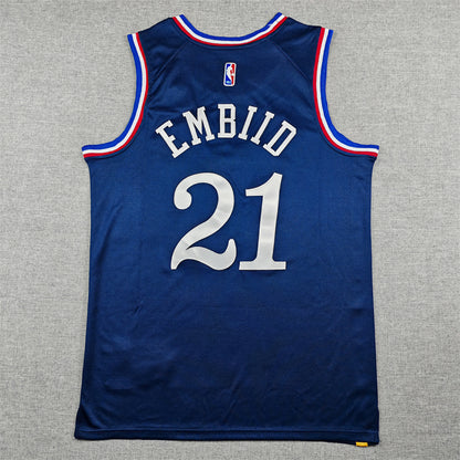 Joel Hans Embiid #21 Philadelphia 76ers Navy Blue  City Edition Swingman Embroidered Jersey