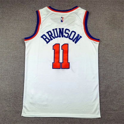 Jalen Brunson#11 New York Knicks White City Edition Swingman Embroidered Jersey