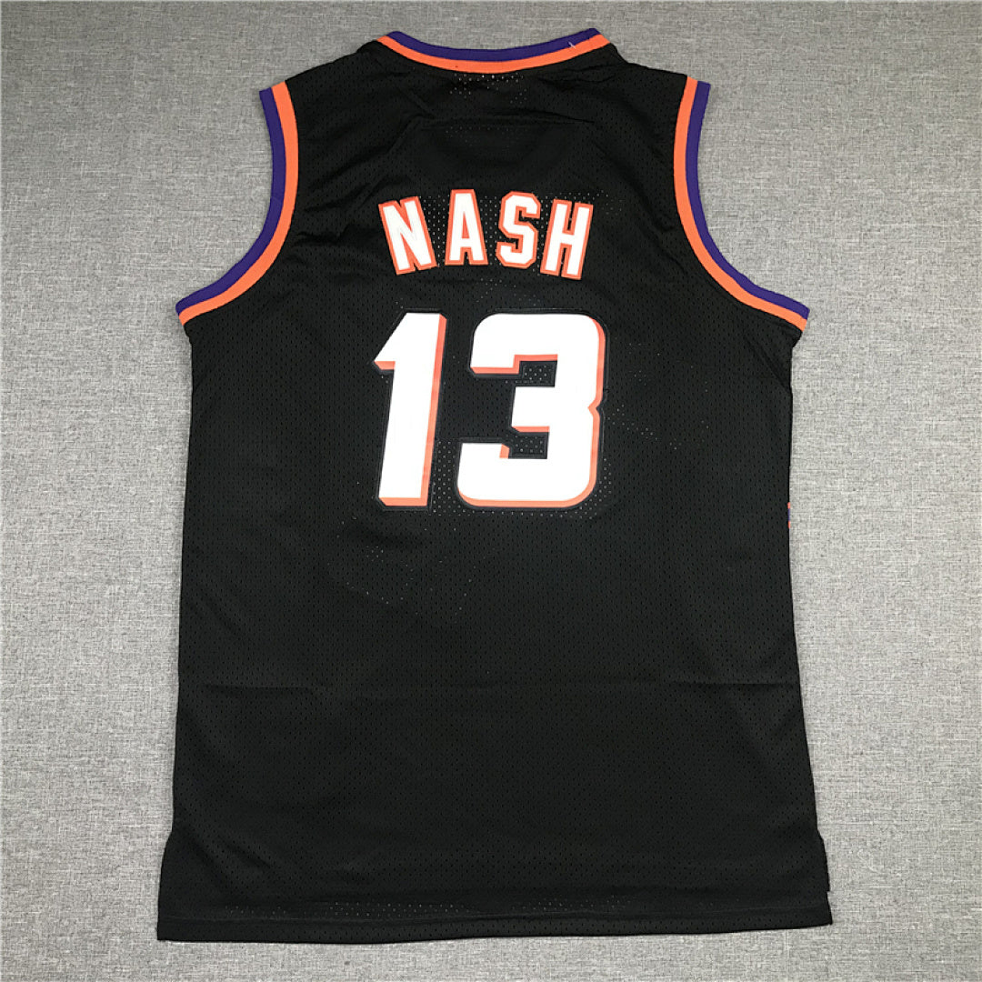 Steve Nash #13 Phoenix Suns 1996-97 Black Throwback Embroidered Jersey