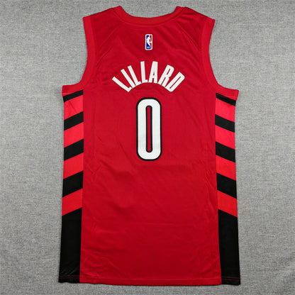 Damian  Lillard #0 Portland Trail Blazers Red  City Edition Swingman Embroidered Jersey