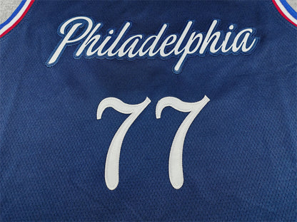 V. J. Edgecombe #77 Philadelphia 76ers Navy Blue City Edition Swingman Embroidered Jersey