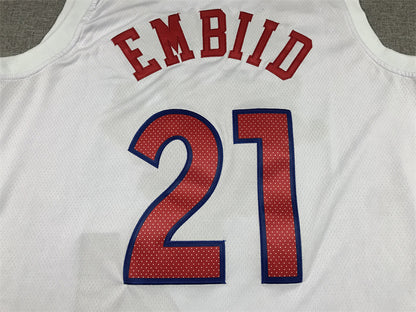 Joel Hans Embiid #21 Philadelphia 76ers 2023 White City Edition Swingman Embroidered Jersey