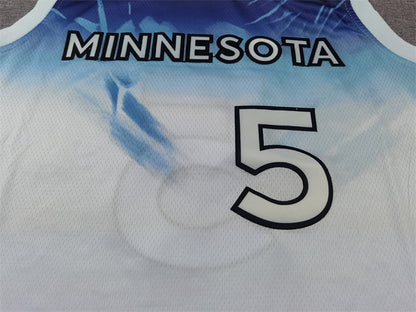 Anthony Edwards #5 Minnesota Timberwolves White City Edition Swingman Embroidered Jersey
