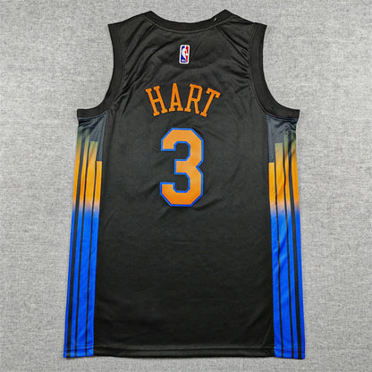 Josh Hart#3 New York Knicks 2026 Black Statement Edition  Embroidered Jersey