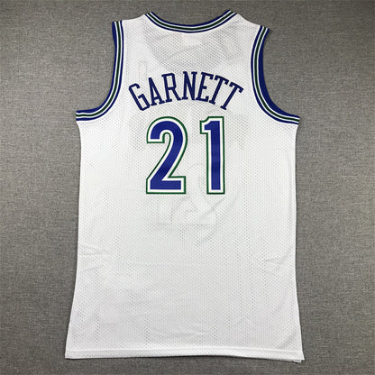 Kevin Garnett #21 Minnesota Timberwolves  1995-96 Throwback Embroidered Jersey