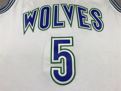 Anthony Edwards #5 Minnesota Timberwolves White City Edition Swingman Embroidered Jersey