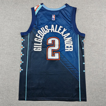 Shai Gilgeous-Alexander#2 Oklahoma City Thunder 2026 Blue City Edition Swingman Embroidered Jersey