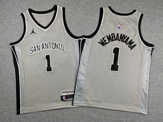 Youth Victor Wembanyama San Antonio Spurs #1 Statement Edition  Embroidered Jersey