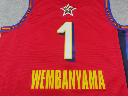 Victor Wembanyama #1 2025 All-Star Embroidered Jersey