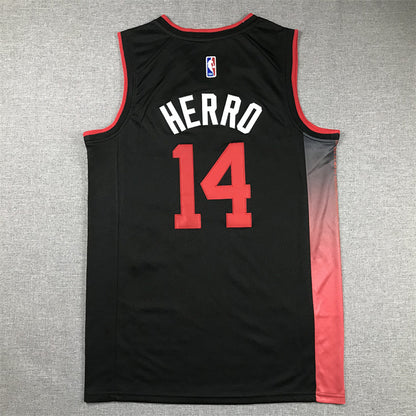 Tyler Herro# 14 Miami Heat 2024 Black City Edition Swingman Embroidered Jersey