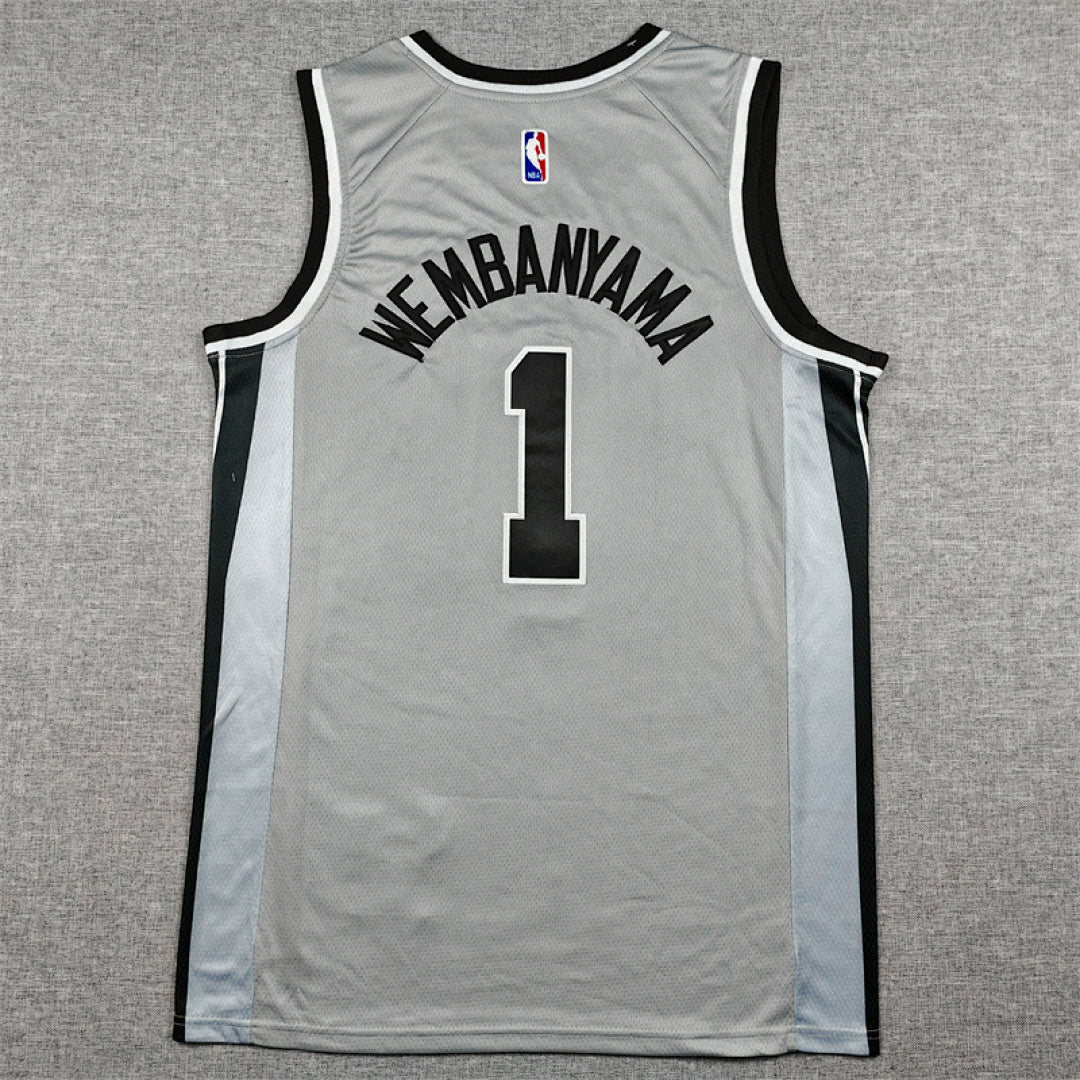 Victor Wembanyama #1 San Antonio Spurs Gray City Edition Swingman Embroidered Jersey