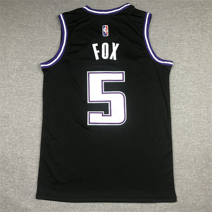 De'Aaron Fox #5 Sacramento Kings Black City Edition Swingman Embroidered Jersey