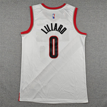 Damian Lillard #0 Portland Trail Blazers White City Edition Swingman Embroidered Jersey