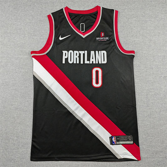 Damian Lillard #0 Portland Trail Blazers Black City Edition Swingman Embroidered Jersey