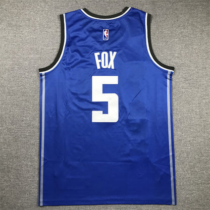 De’Aaron Fox#5 Sacramento Kings Blue City Edition Swingman Embroidered Jersey