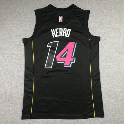 Tyler Herro# 14 Miami Heat 2022 Black City Edition Swingman Embroidered Jersey