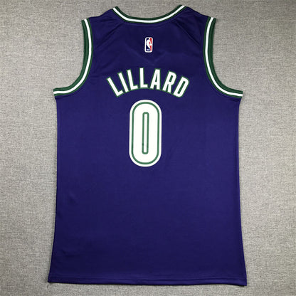 Damian Lillard# 0 Milwaukee Bucks City Edition Swingman Embroidered Jersey