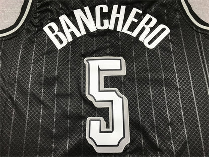 Paolo Banchero#5 Orlando Magic 2024 Black City Edition Swingman Embroidered Jersey
