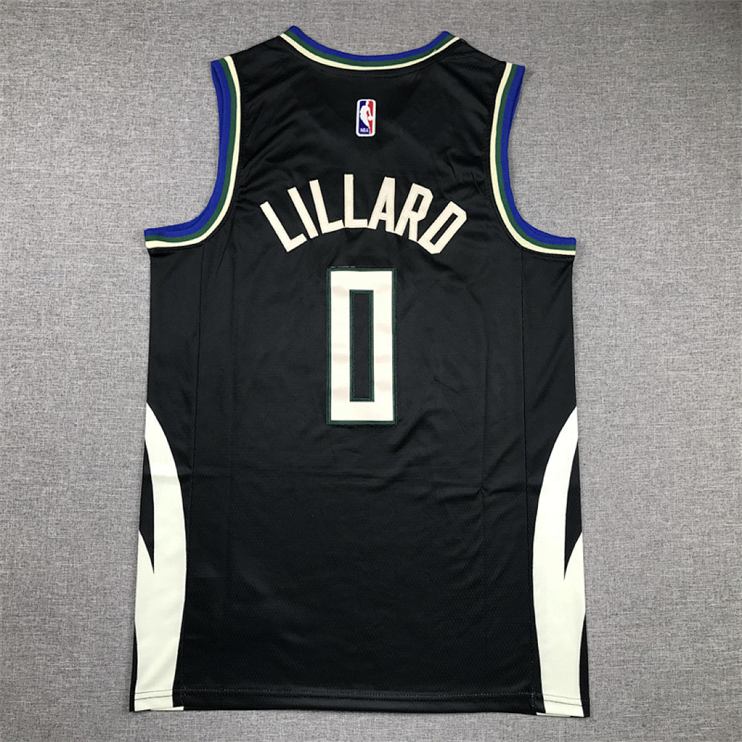 Damian Lillard# 0 Black Statement Edition  Embroidered Jersey