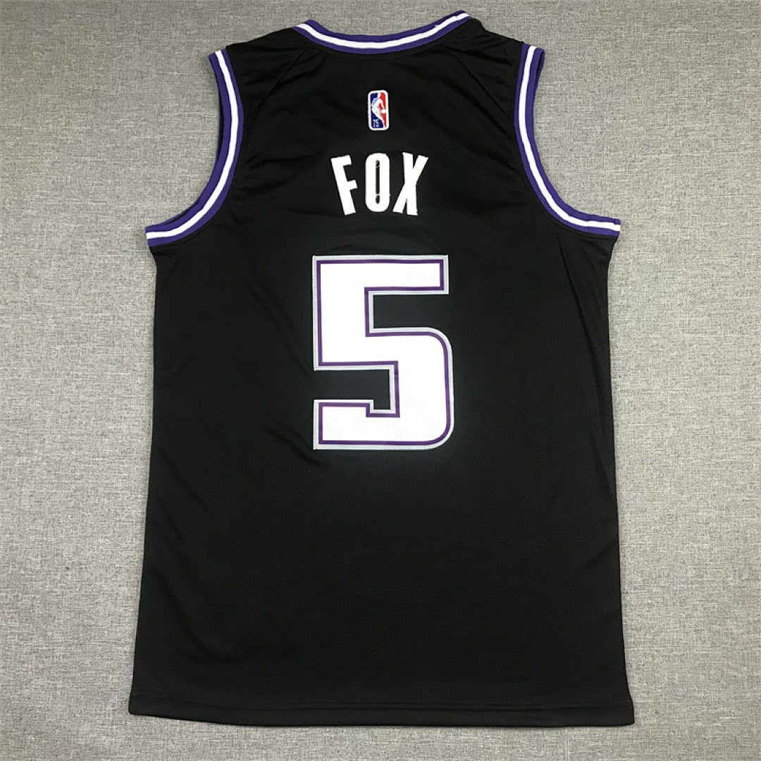 De’Aaron Fox #5 Sacramento Kings Black City Edition Swingman Embroidered Jersey