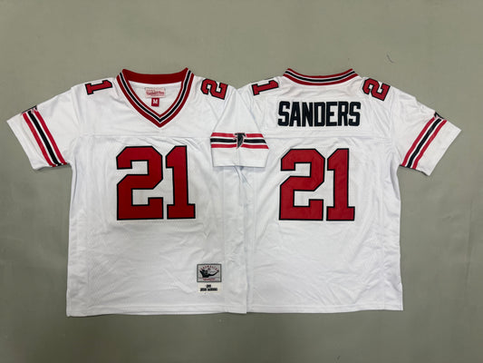Youth Deion Sanders Atlanta Falcons #21 White Retro Jersey