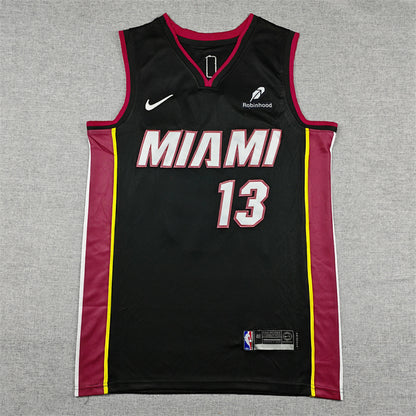 Bam Adebayo# 13 Miami Heat Black City Edition Swingman Embroidered Jersey
