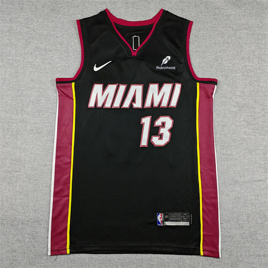 Bam Adebayo# 13 Miami Heat Black City Edition Swingman Embroidered Jersey