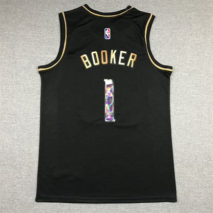 Devin Booker#1 Phoenix Suns Black & Gold City Edition Swingman Embroidered Jersey