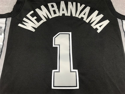 Victor Wembanyama #1  Black 2023 Statement Edition  Embroidered Jersey