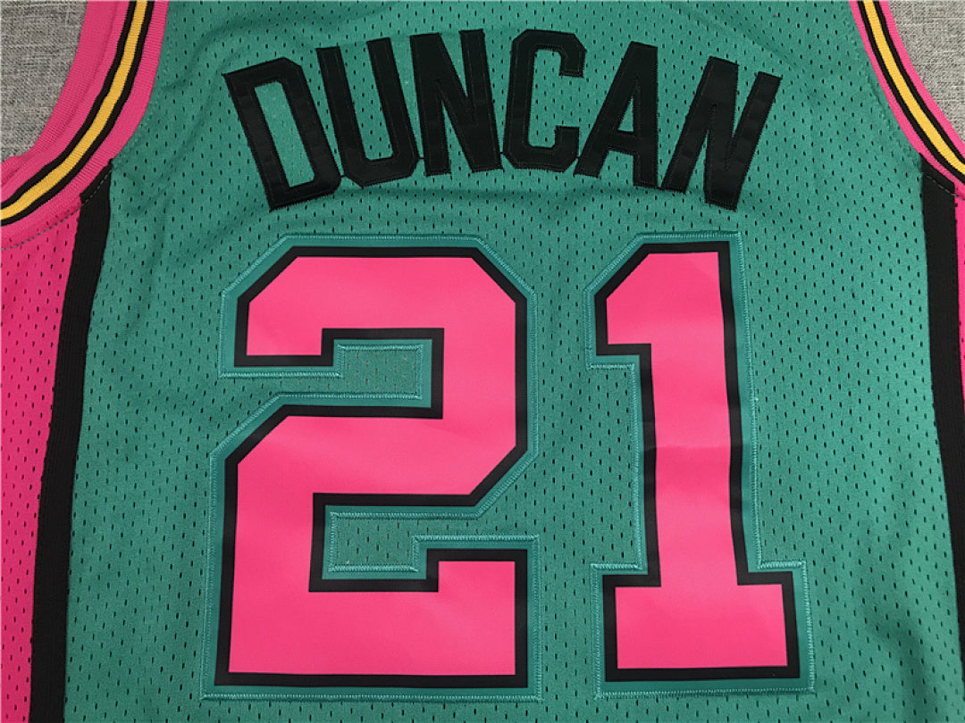 Tim Duncan #21 San Antonio Spurs 1998-99 Throwback Embroidered Jersey