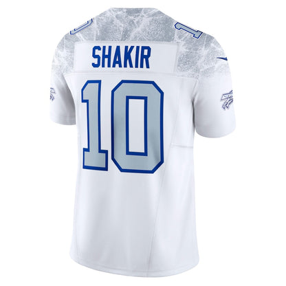 Men's Buffalo Bills Khalil Shakir Nike White 2025 Rivalries Collection F.U.S.E. VaporLimited Stitched Jersey