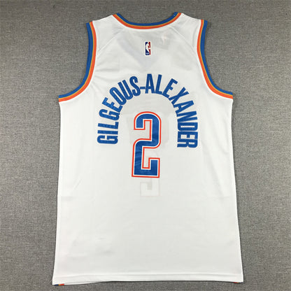 Shai Gilgeous-Alexander#2 Oklahoma City Thunder White City Edition Swingman Embroidered Jersey