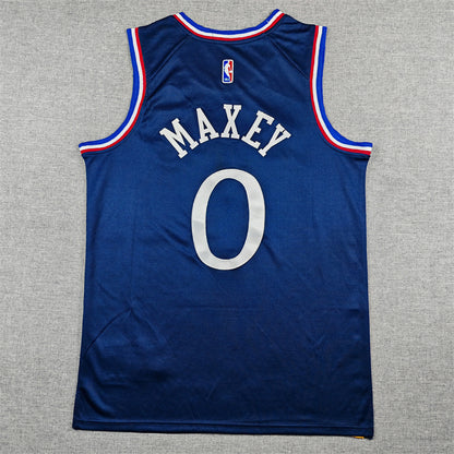 Tyrese Maxey #0 Philadelphia 76ers 2026 Navy Blue City Edition Swingman Embroidered Jersey