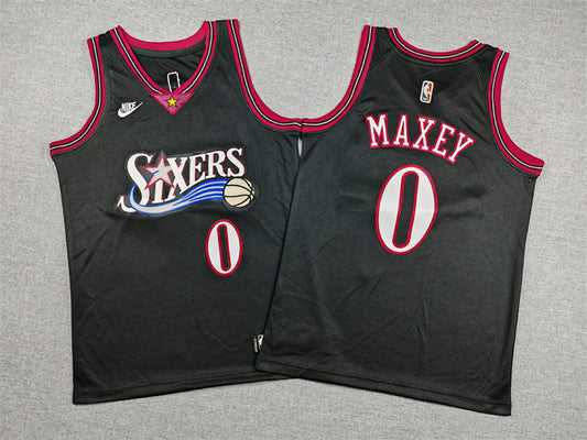 Youth Tyrese Maxey Philadelphia 76ers #0 City Edition Embroidered Jersey