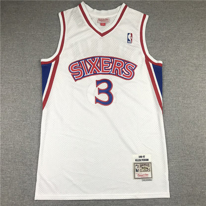 Allen Iverson #3 Philadelphia 76ers 1996-97 Throwback  Embroidered Jersey