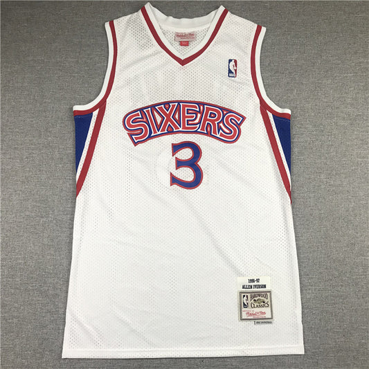 Allen Iverson #3 Philadelphia 76ers 1996-97 Throwback  Embroidered Jersey